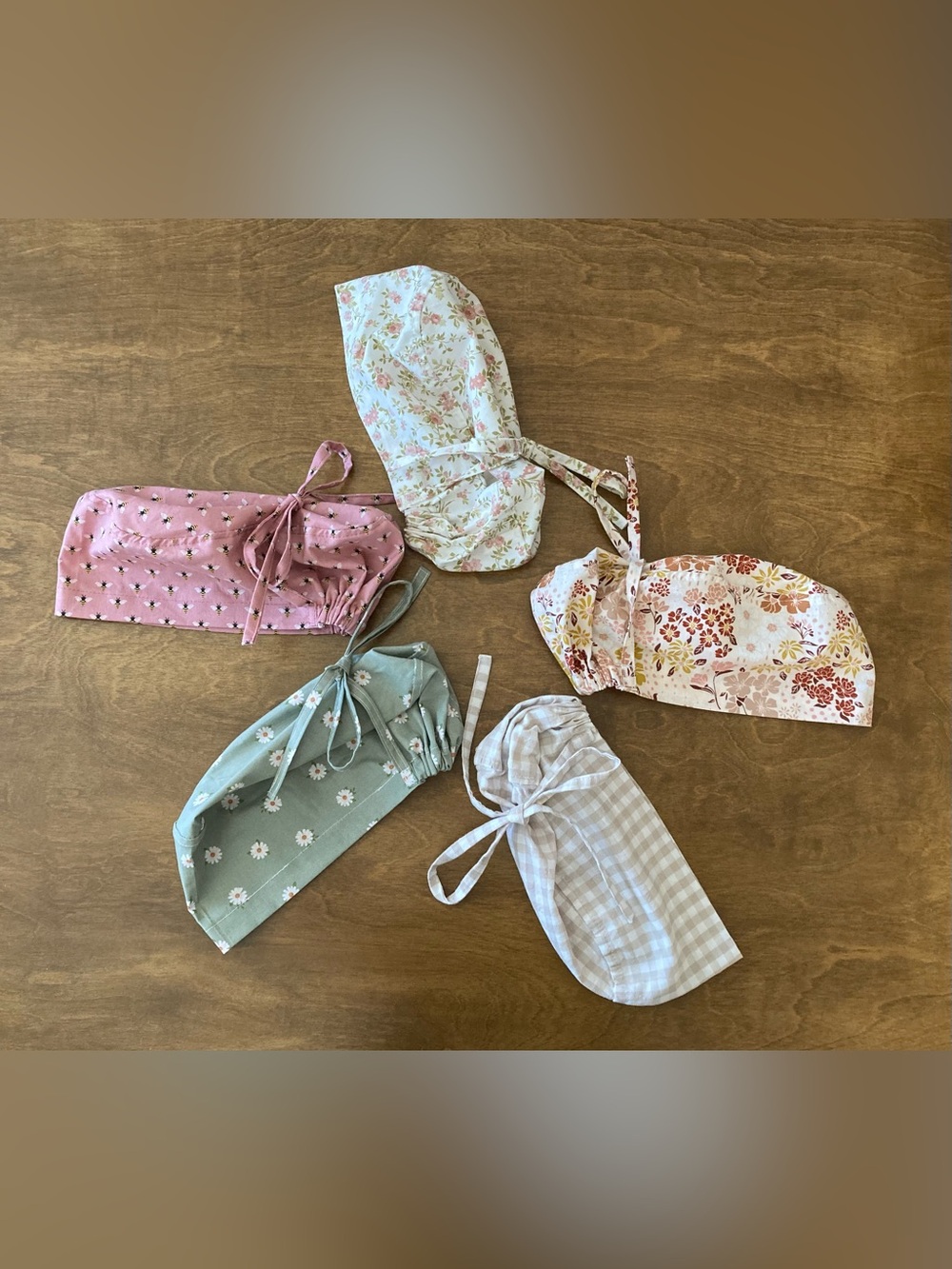 Handmade bun style scrub caps